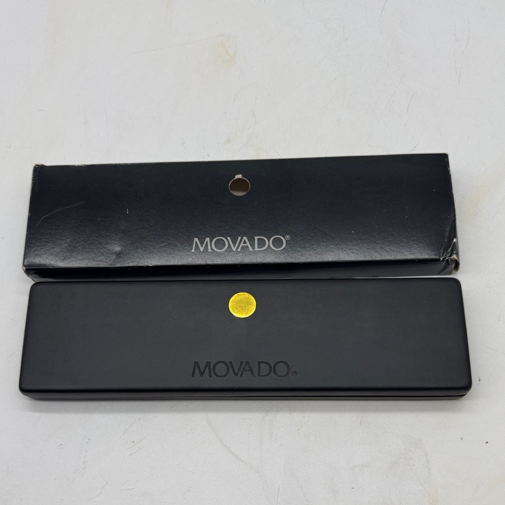 Movado Black and Gold Watch Case Empty Box